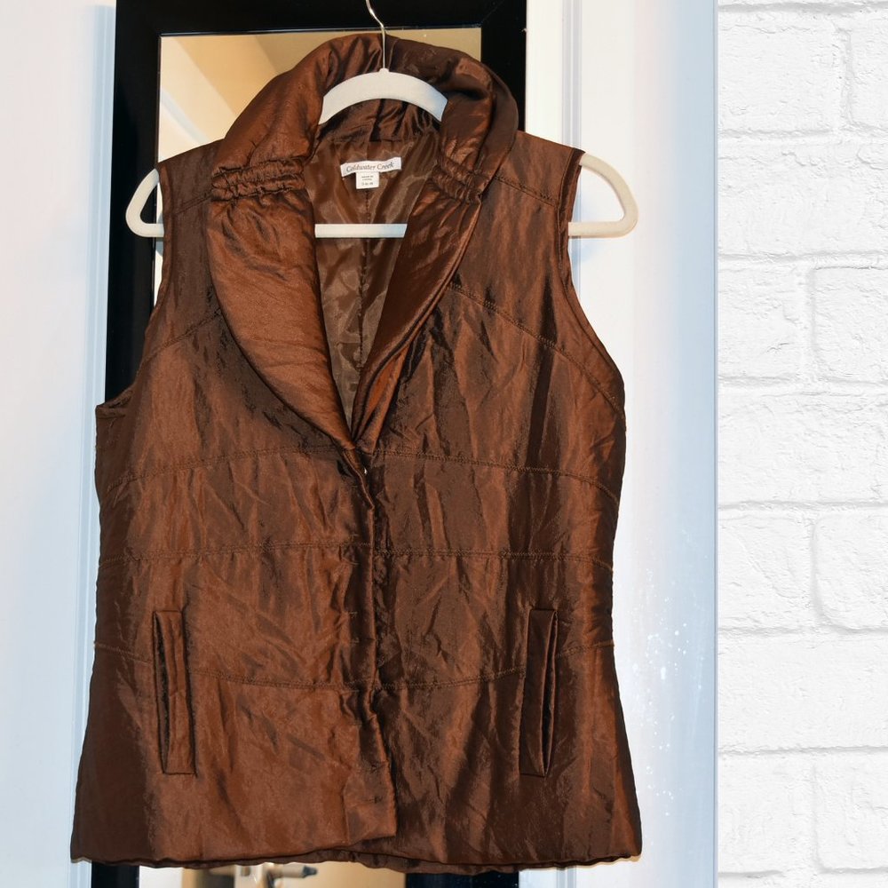 Coldwater Creek brown shiny vest